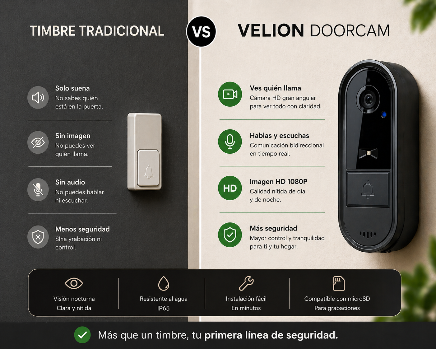 Timbre Inteligente con Cámara | Seguridad al instante